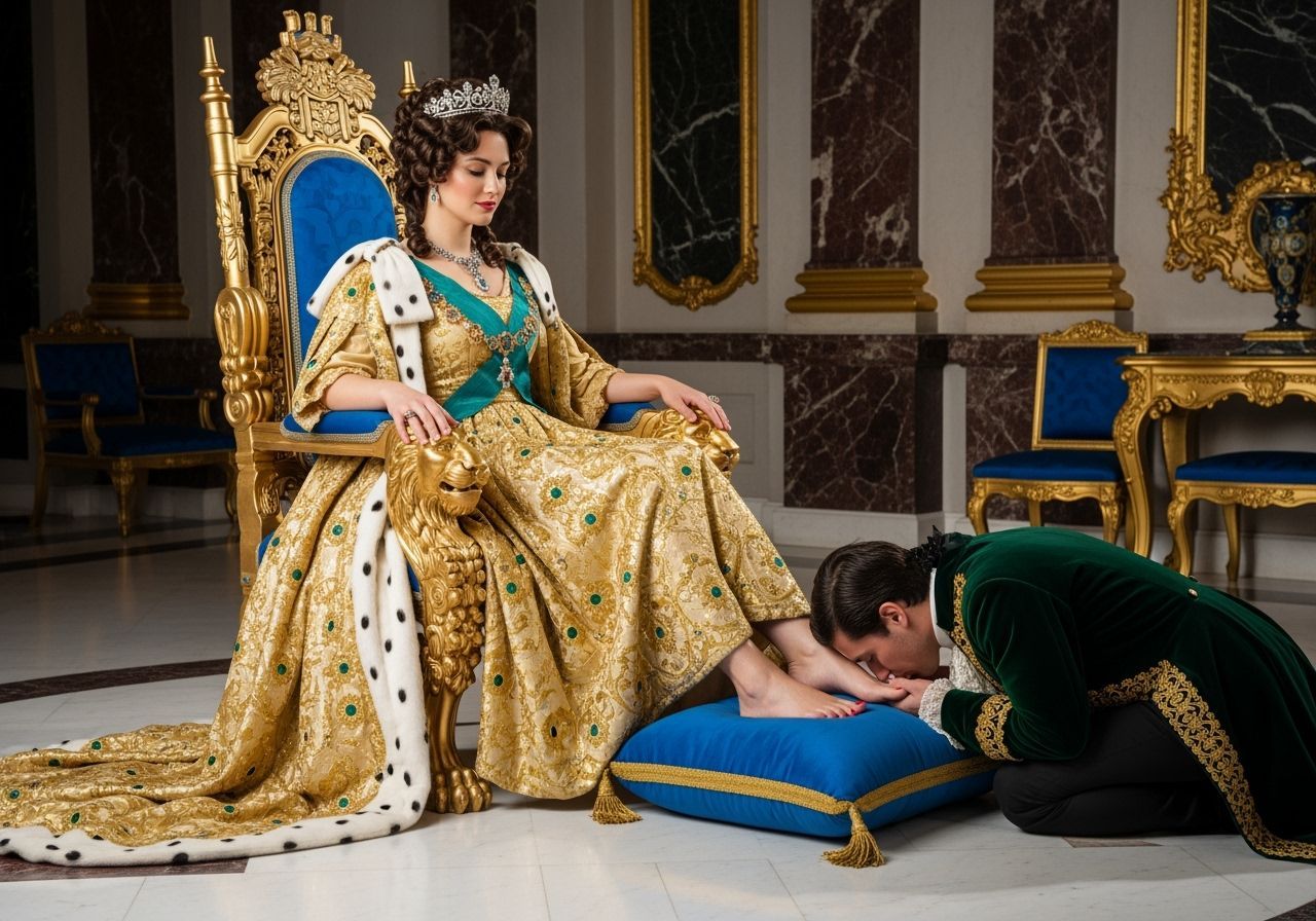 French Empress on Gold Throne, Professional Photography