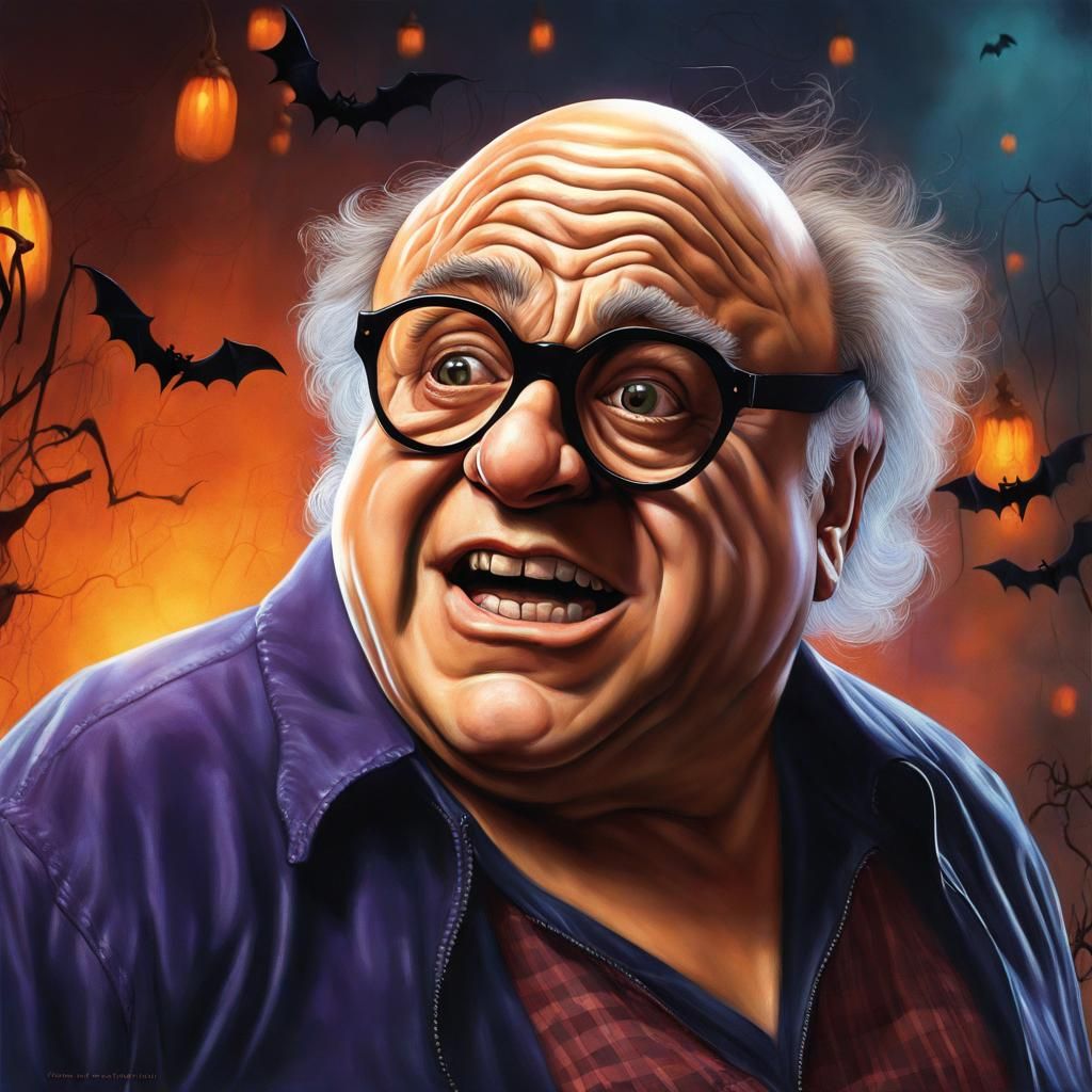 Hyperrealistic Danny DeVito Halloween Portrait