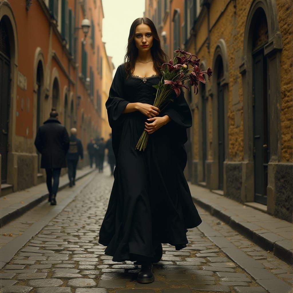 Mona Lisa in Rome with Boots, Renaissance Painting