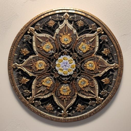 Rose Mosaic Made of Coins