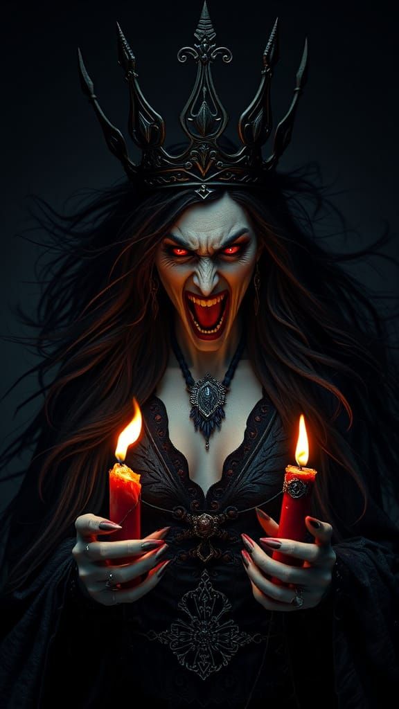 Malevolent Vampire Queen in Gothic Horror