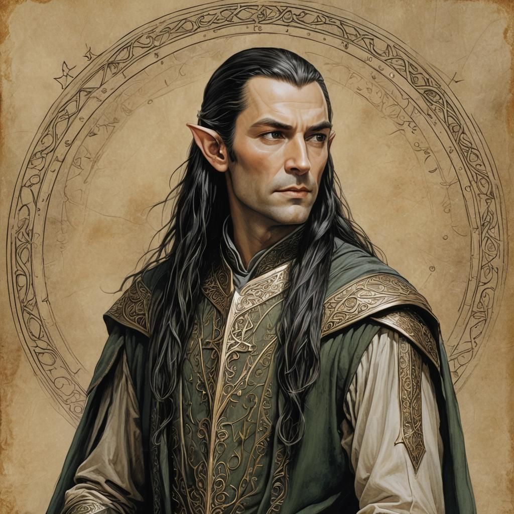Elrond, Lord of Rivendell: Digital Art Portrait