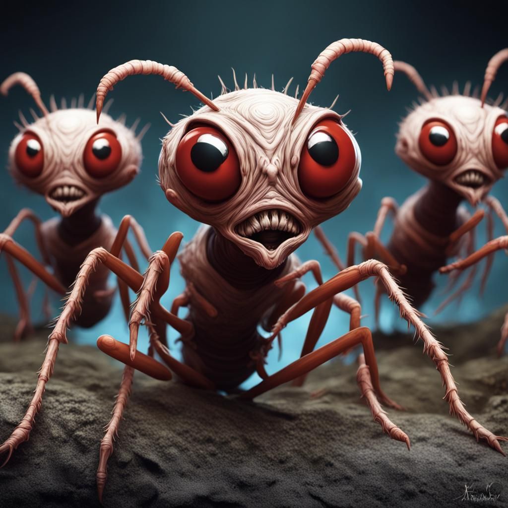 Intricate Ant-like Humanoids from Outer Limits, Digital Art
