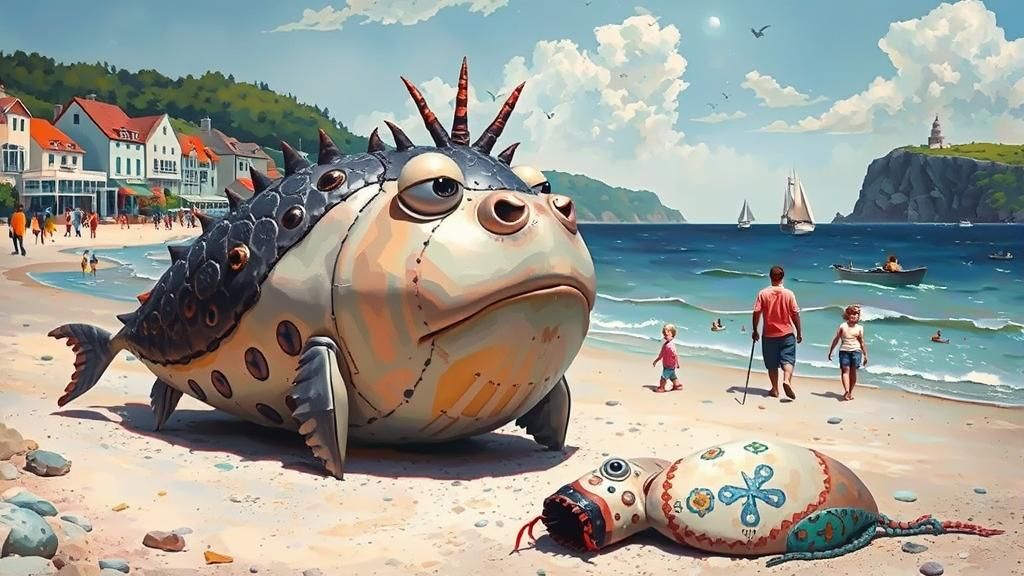 Anglerfish Oil Painting in Pop Surrealism Style