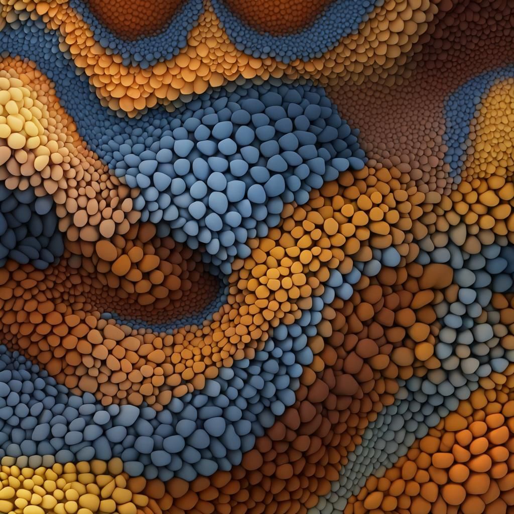 Textured Surfaces: A Colorful Mosaic in 3D Shading