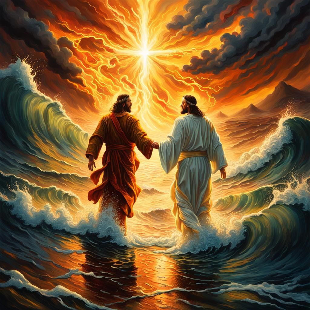 Jesus Walks with Man Through Fire and Water
