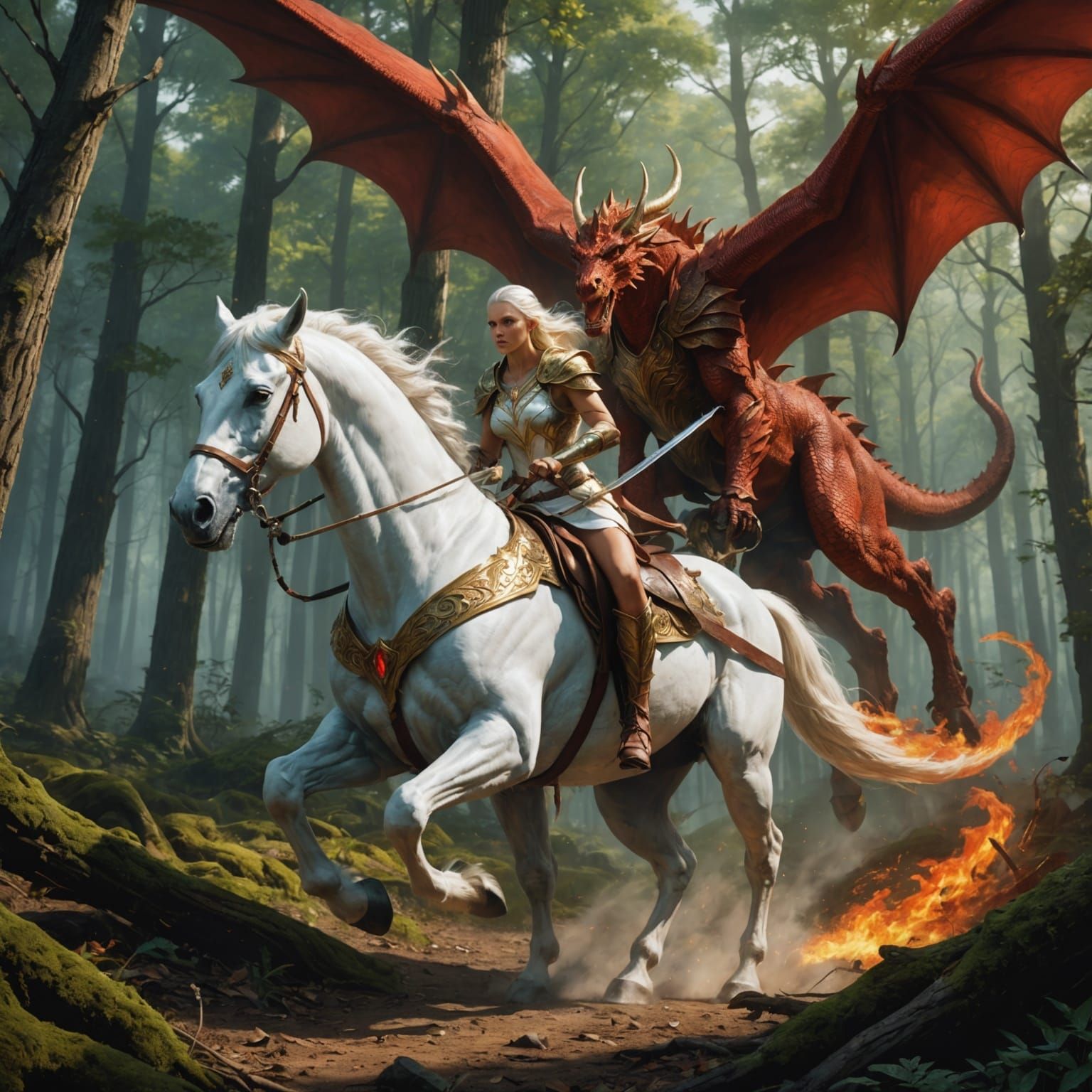 Dragon Chase: Epic Fantasy Art