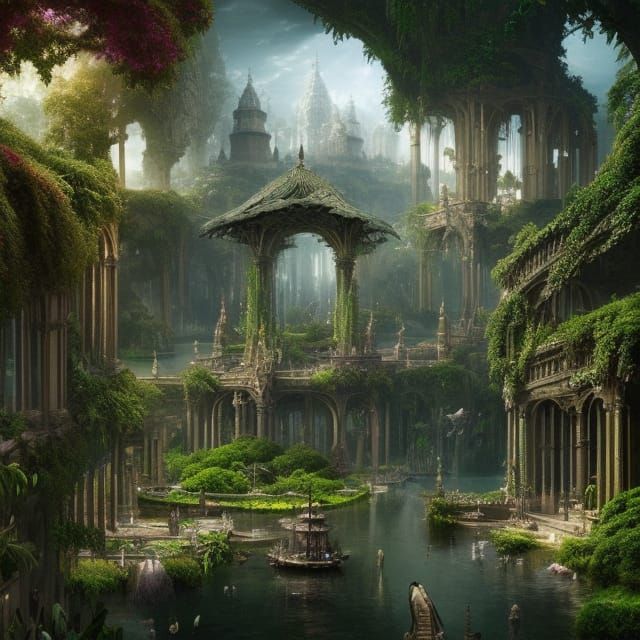 Floating City of Eden: Digital Matte Painting