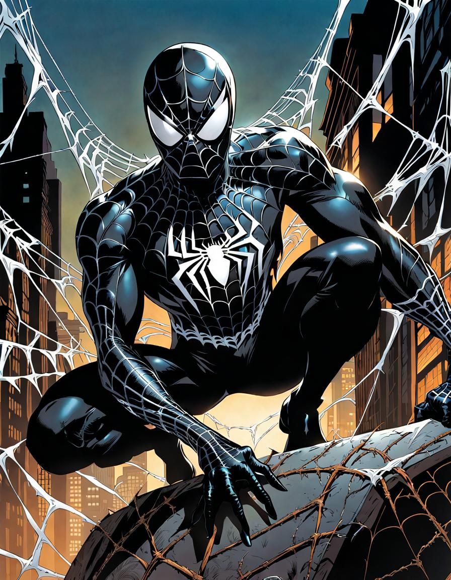 Spiderman in Spider-Web: Marvel Comic Book Art