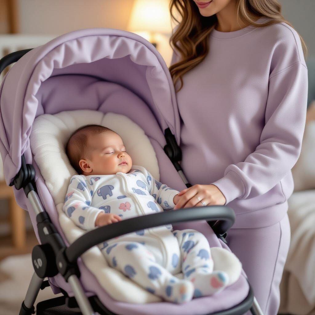Tender Scene: Sleeping Baby in Elephant Onesie with Mother