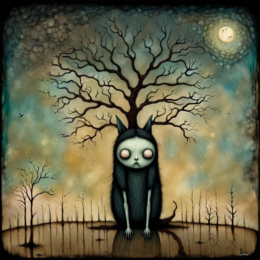 Evoking Sorrow: A Surreal Vision of Despair