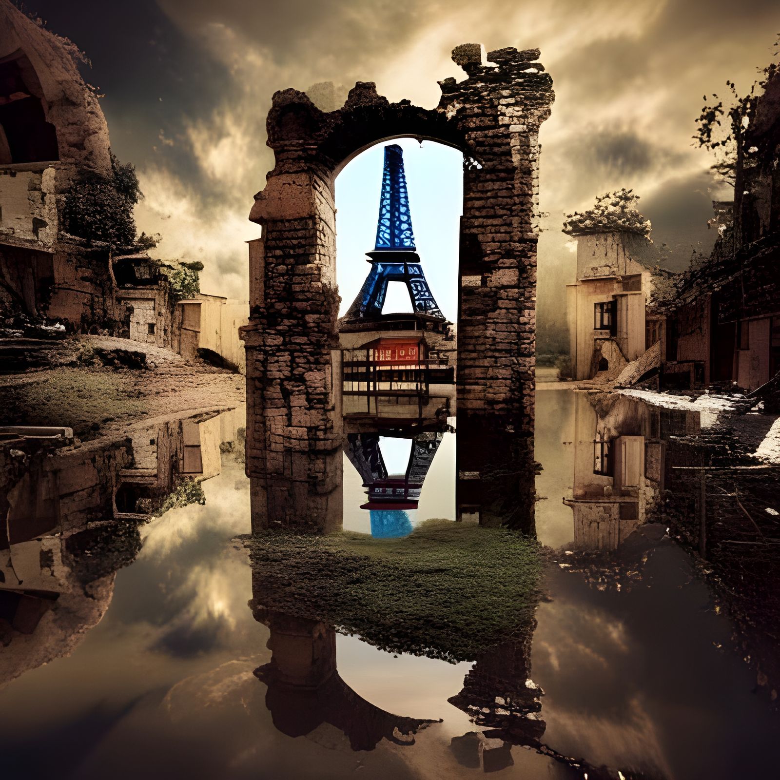 Modern Colorful Eiffel Tower Art Photo