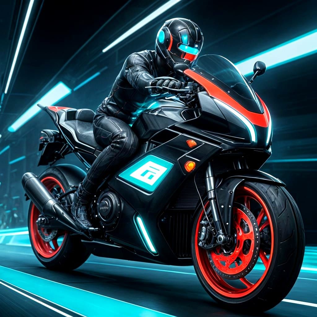 Neon Digital Realm in Futuristic Style