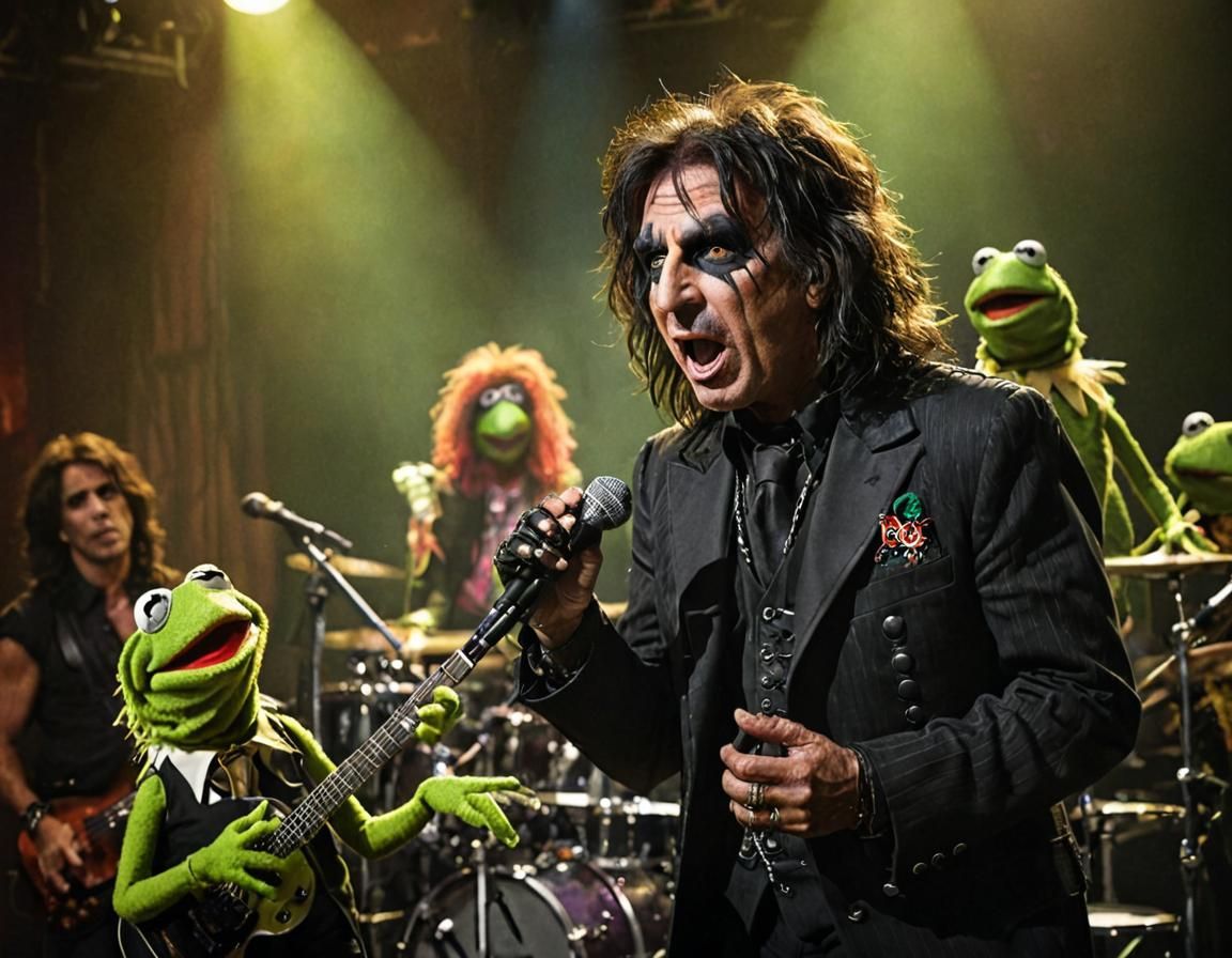 Alice Cooper and Kermit Duet: Conceptual Portrait