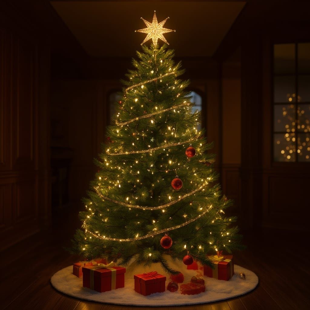 Gifts Under a Decorated Christmas Tree