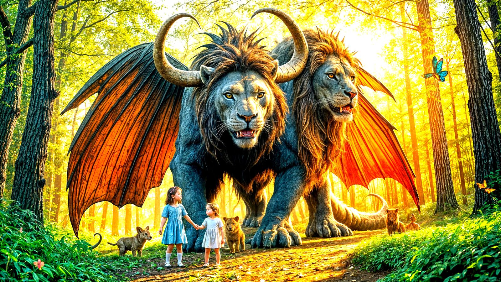 Kind Mythical Beast Radiates Kindness in Enchanted Forest