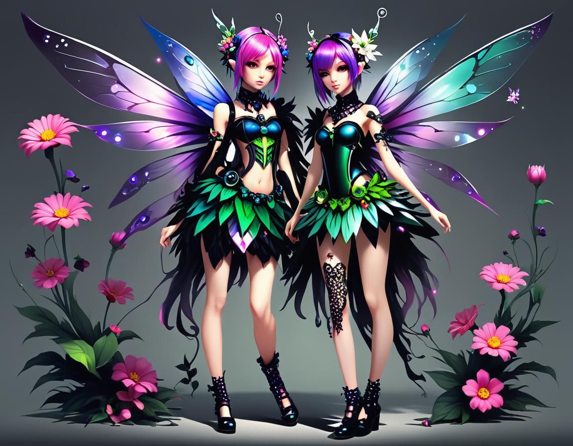 Technocore Flowerpunk Fairy Full Body