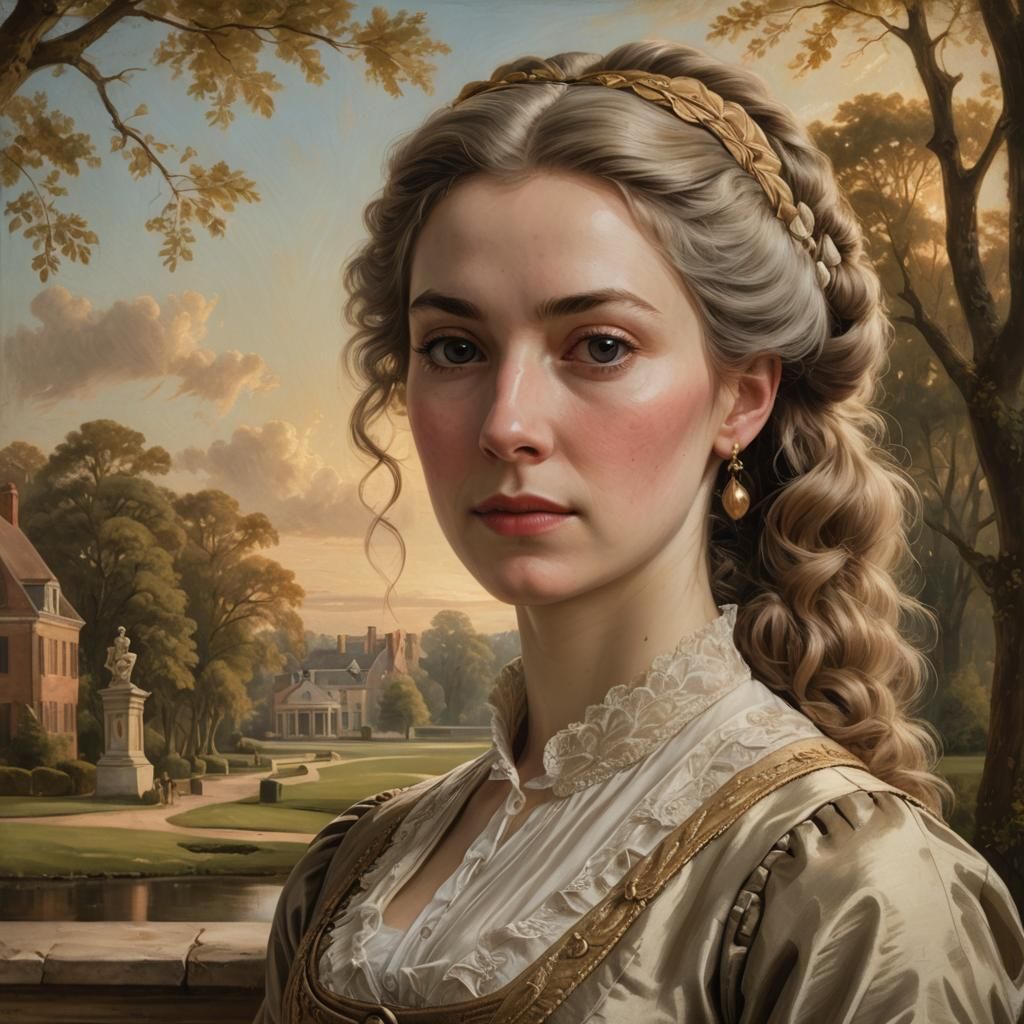 Elegant Neoclassical Portrait of Young Woman