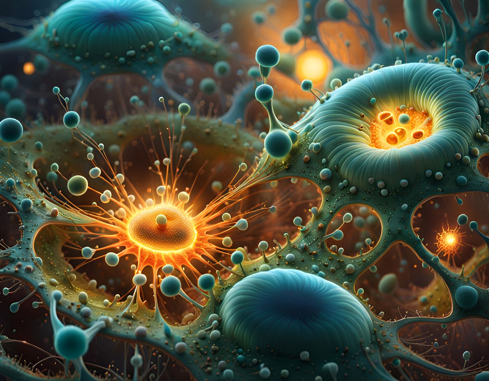 Detailed Microscopic View of Unicellular Amoeba