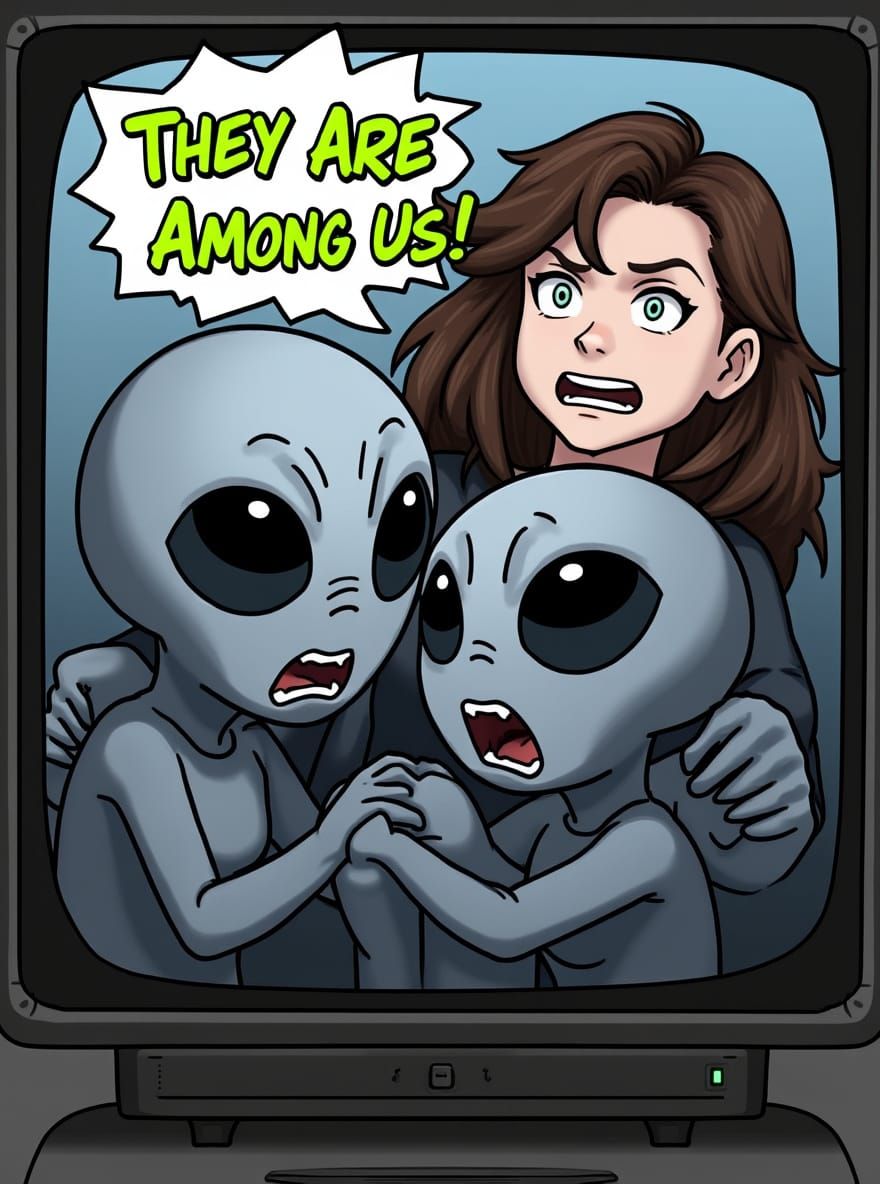 Frightened Aliens Watch Terrifying News Broadcast