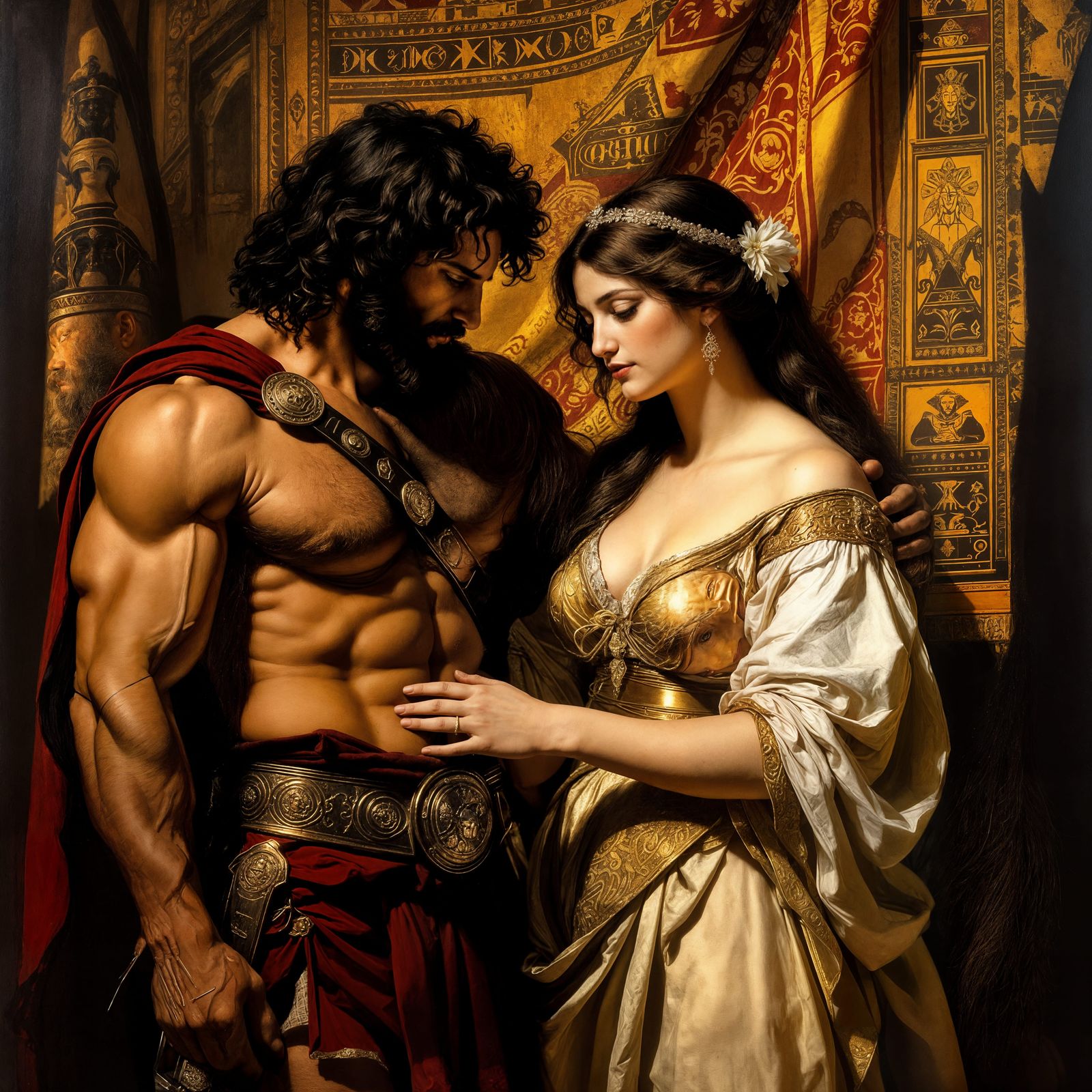 Samson and Delilah Dramatic Biblical Scene