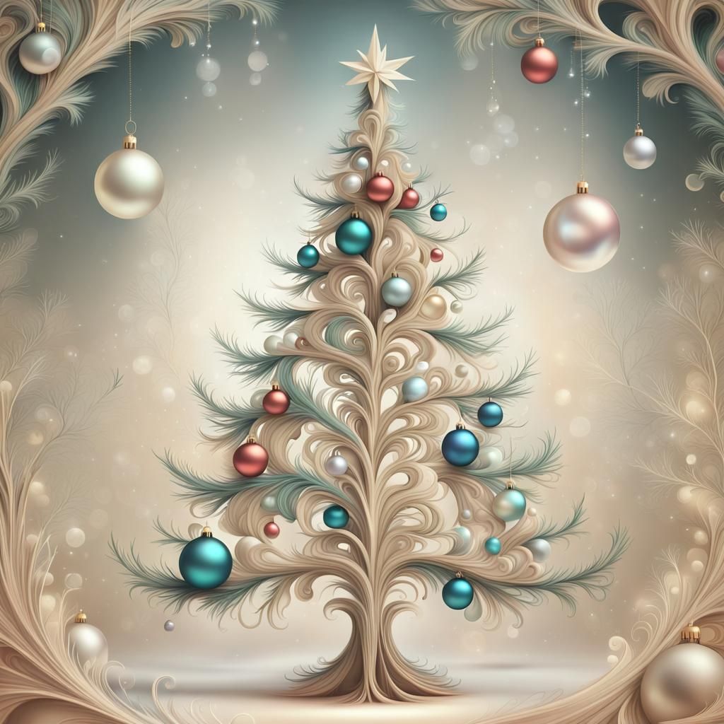 Pearl Christmas Tree with Crystal Baubles