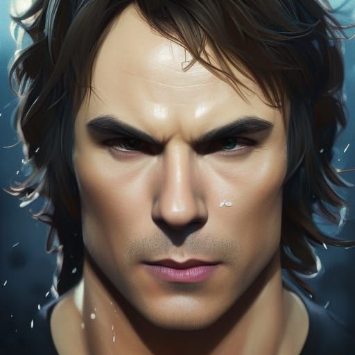 Intense Portrait in Artgerm Style with Volumetric Lighting