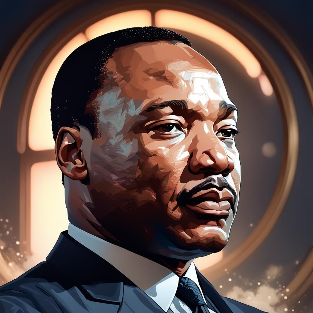 Martin Luther King Jr. Portrait in Hyperdetailed Style