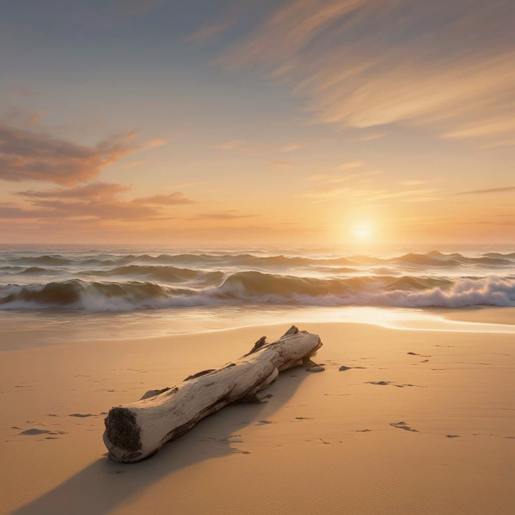 Surreal Sunrise on a Pristine Beach