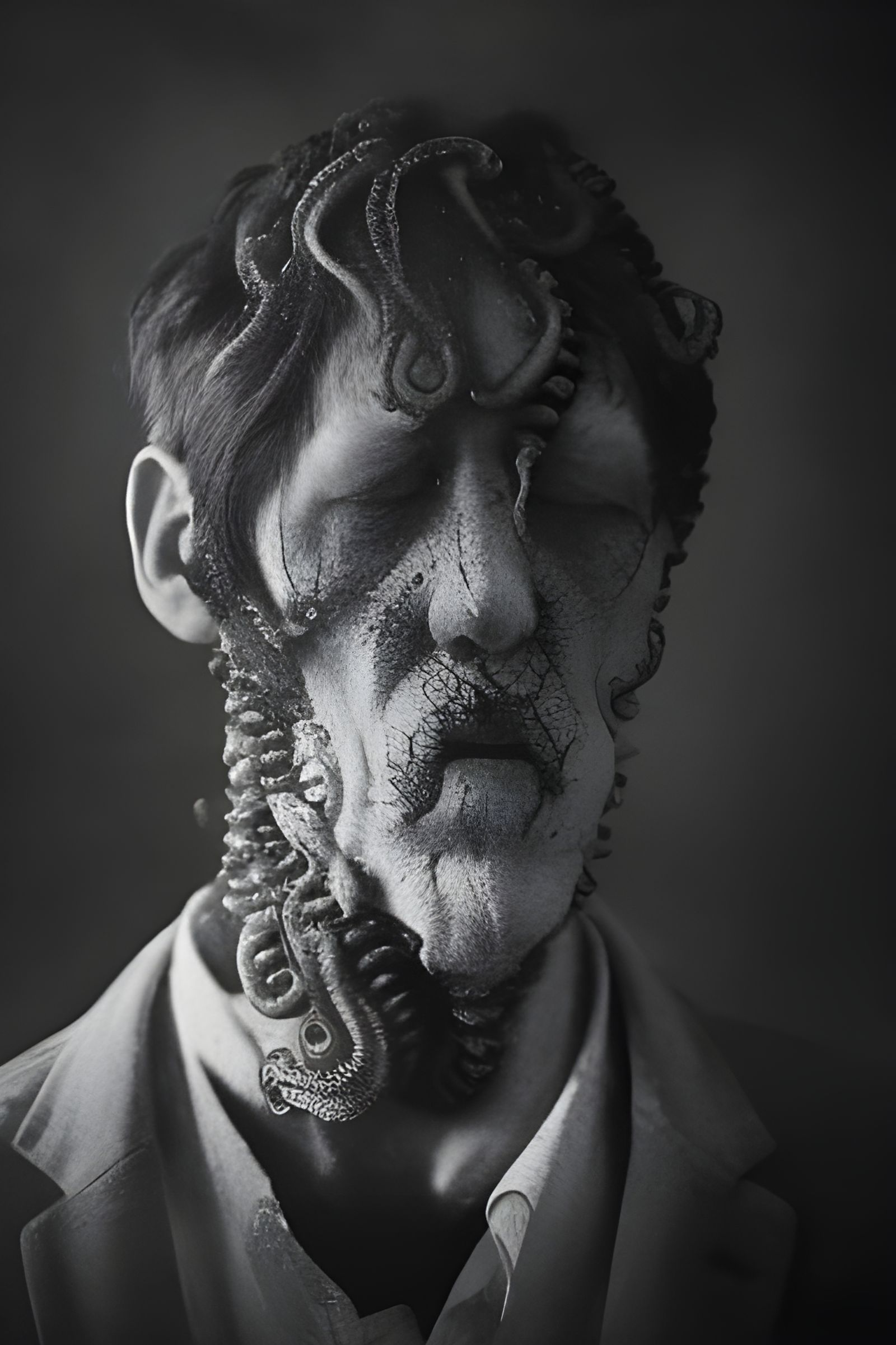 Eldritch Horror Portrait with Tentacles and Eyes