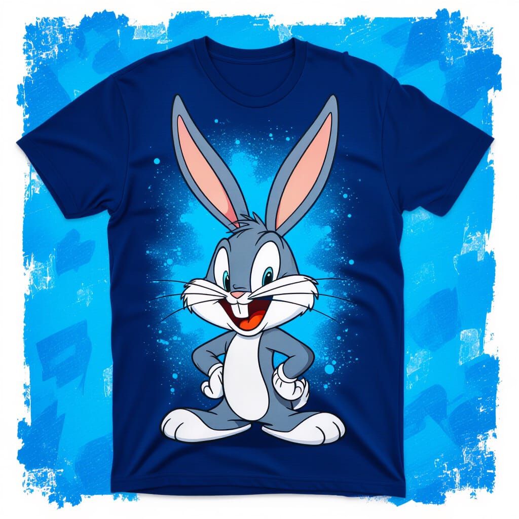 Bugs Bunny T-Shirt with Glowing Blue Texture