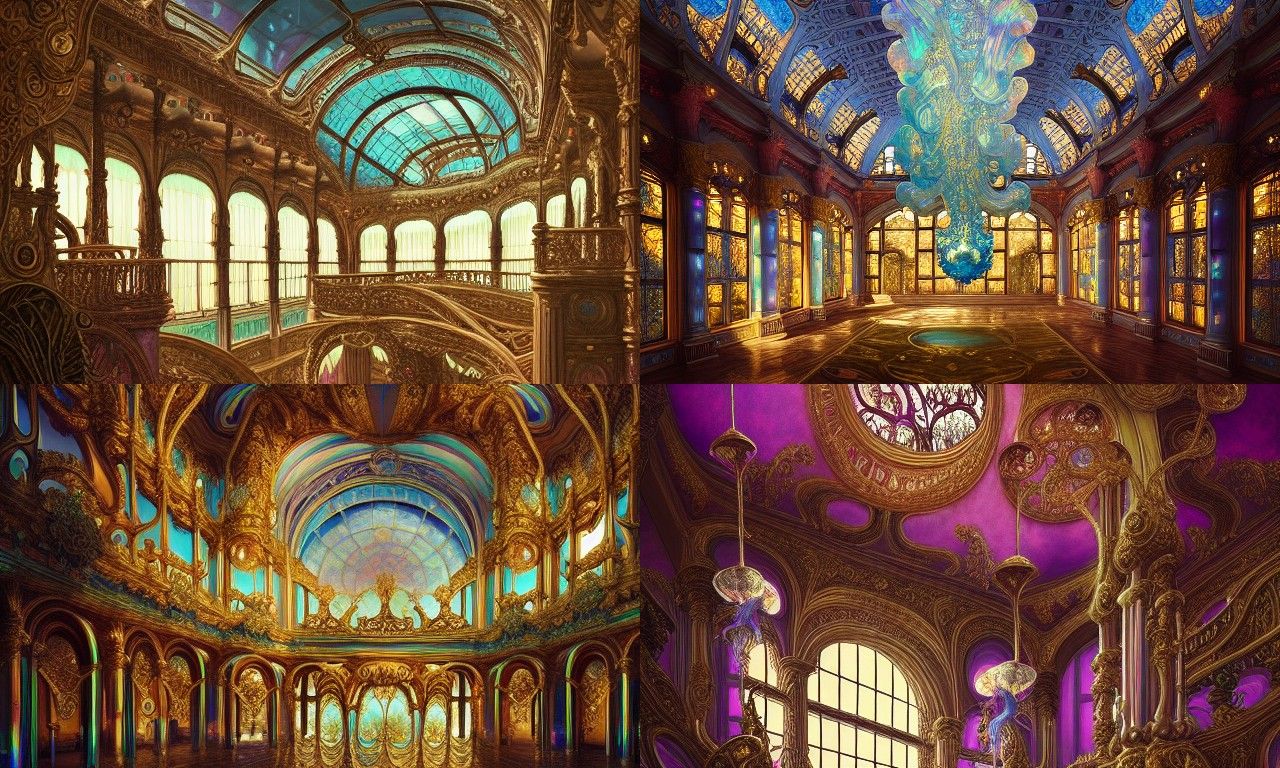 Iridescent Rococo Candy Palace Interior
