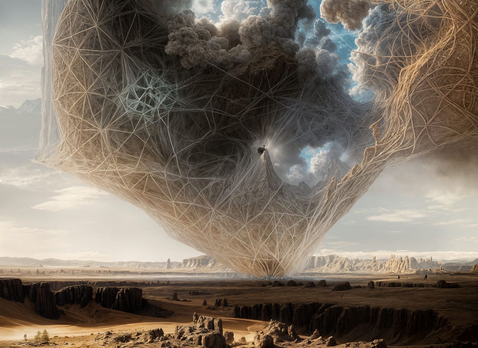 Fractal Structure on Desolate Landscape in Precisionist Styl...