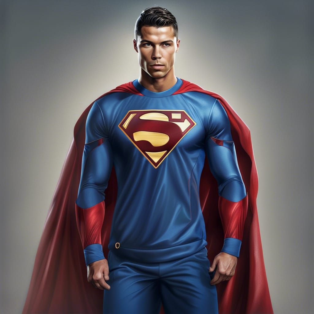 Christiano Ronaldo as Superman: Photorealistic Detail