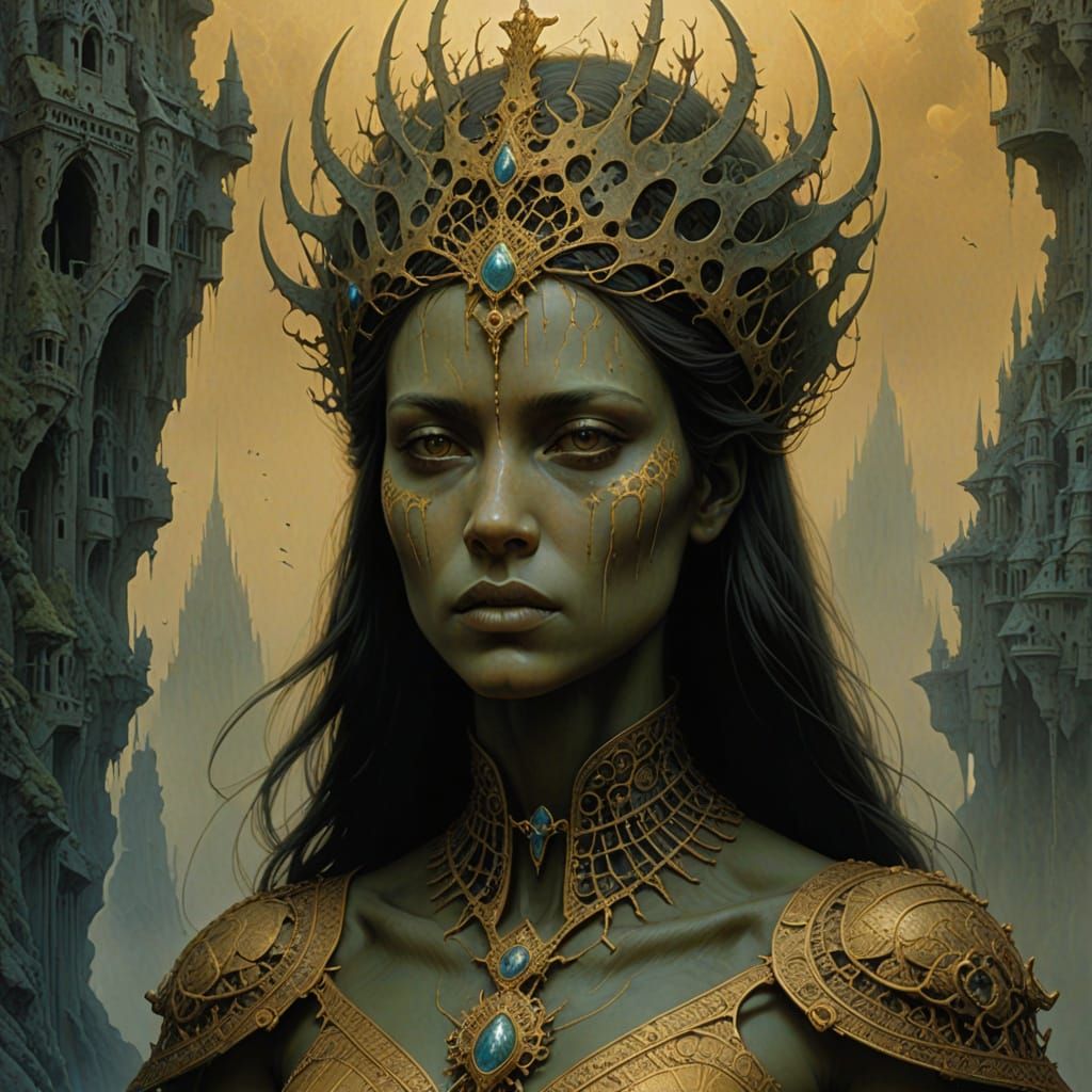 Enslaved Princess in Dark Fantasy Style