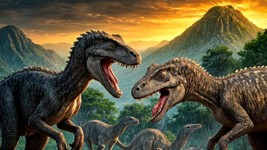 Life in the Jurassic : Allosaurus couple