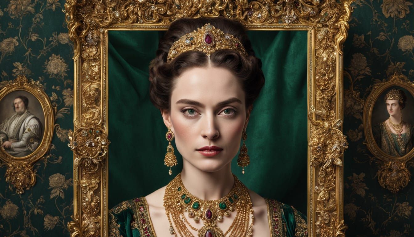 Regal Noblewoman in Luxurious Attire