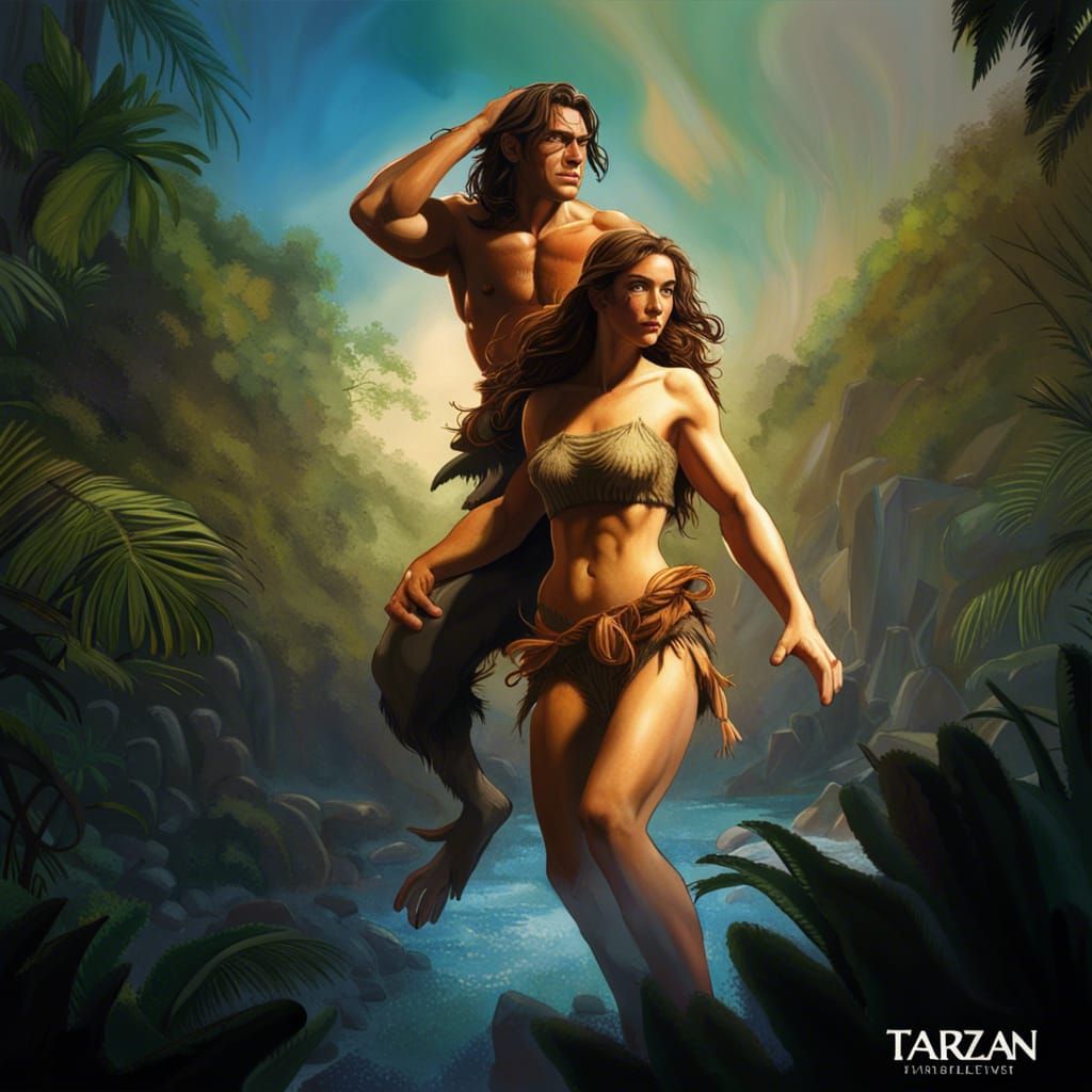 Hyperrealistic Tarzan and Jane Concept Art