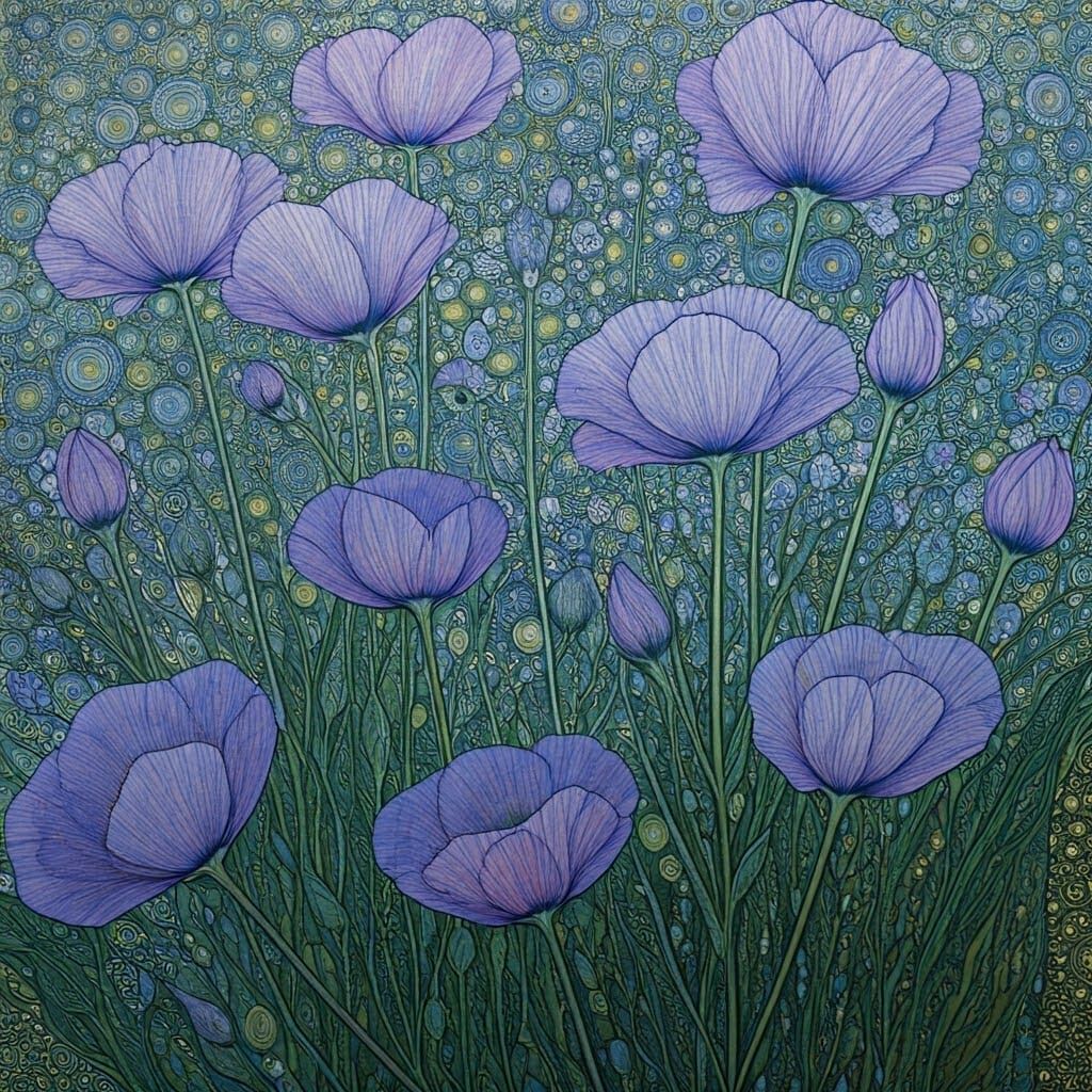 Ethereal Evening Blooms in Soft Blue Light