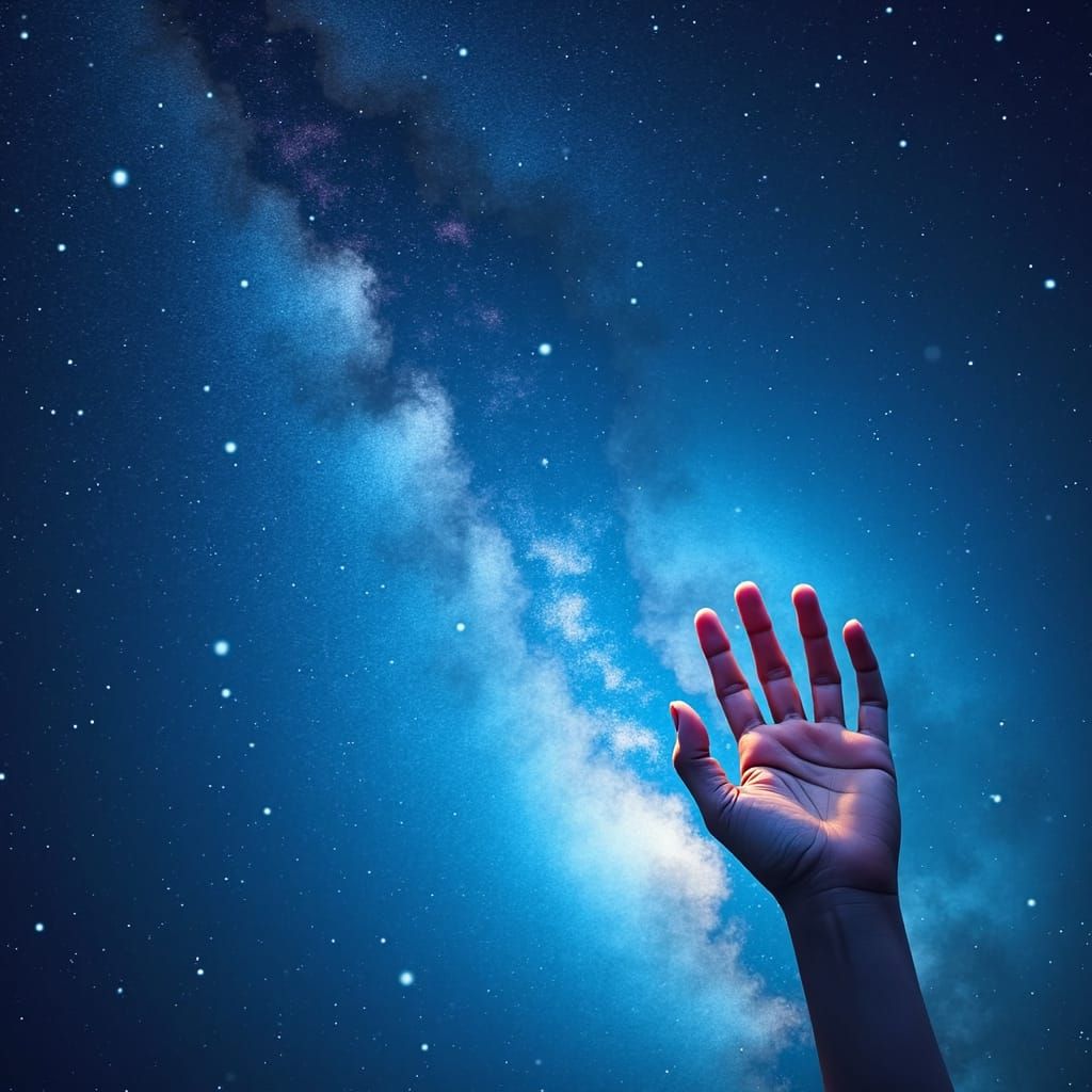 Radiant Alien Hand Reaching Down From Space