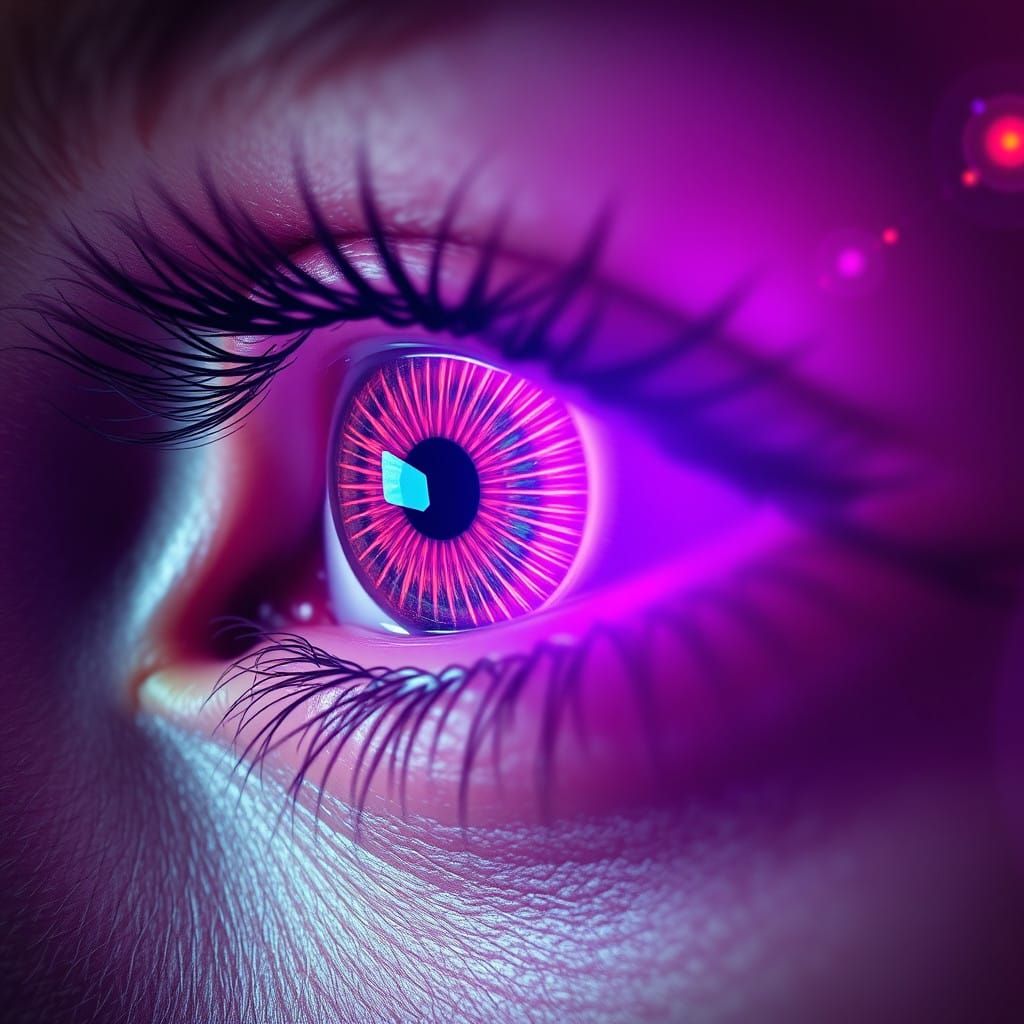 Mind-Bending Realistic Eye in Psychedelic Style