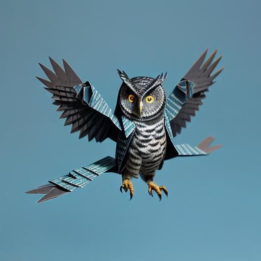 Origami Night Hawk in Flight: Papercraft Art