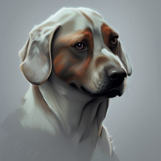 Hyperdetailed Portrait of Dogs in Art Nouveau Style