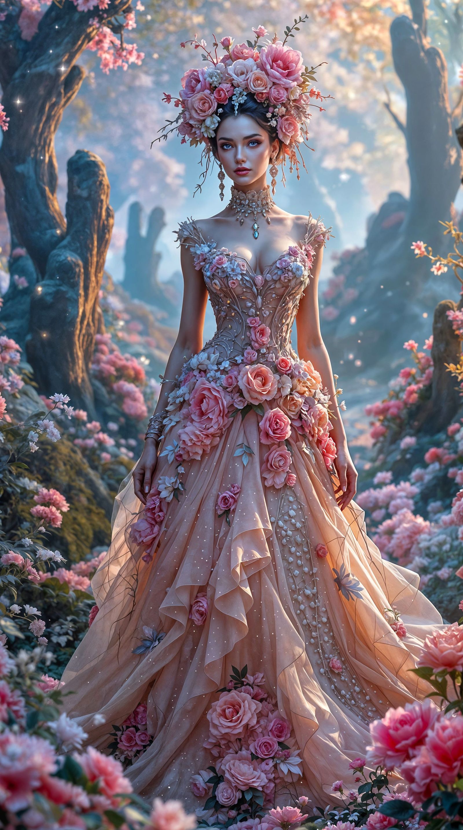 Glamorous Circuitry Goddess in Shabby Chic Couture