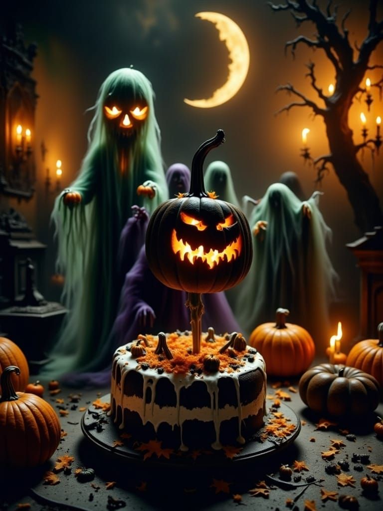 Spooky Birthday Celebration with Haunted Cakes and Ghostly G...