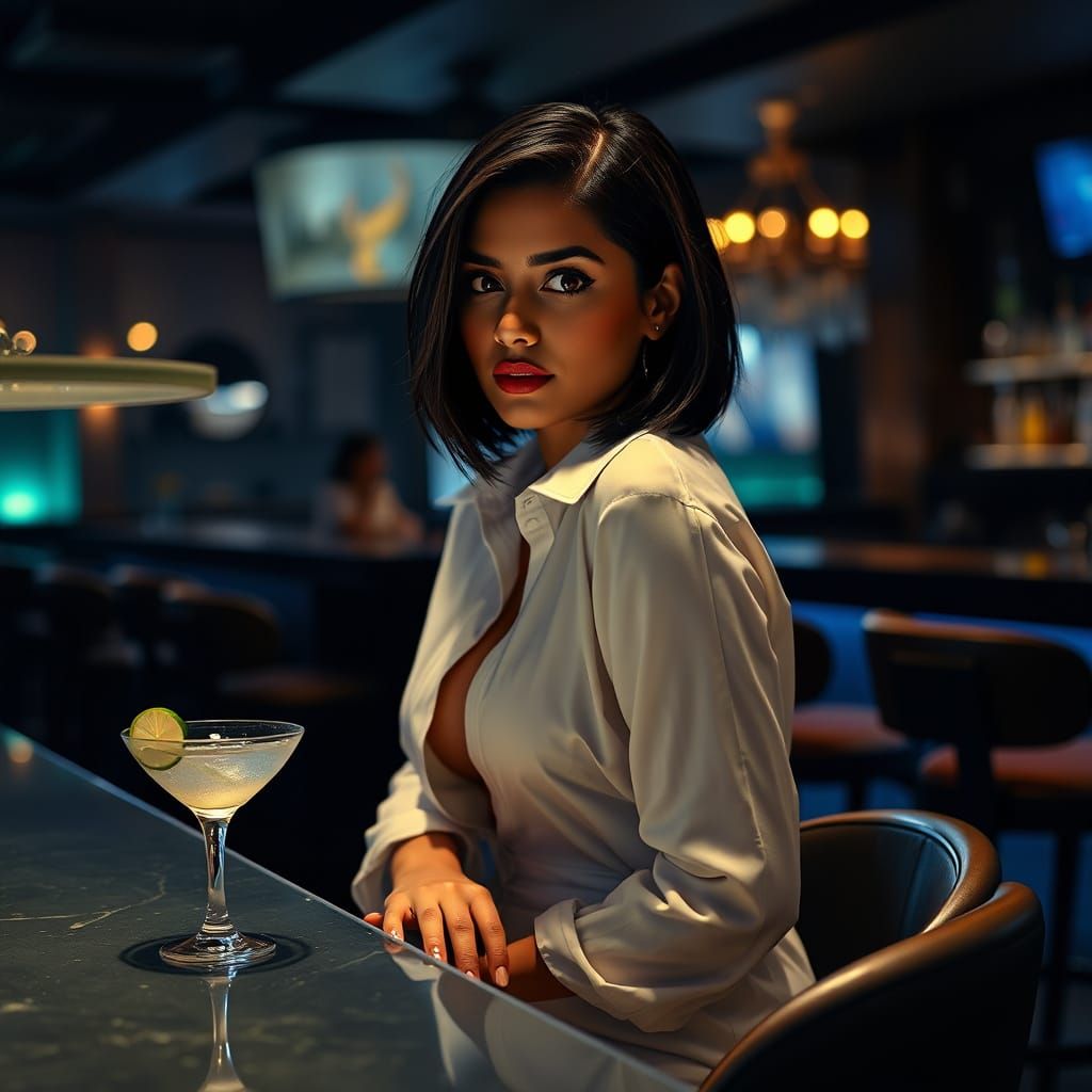 Pakistani Woman at Bar with Alluring Look
