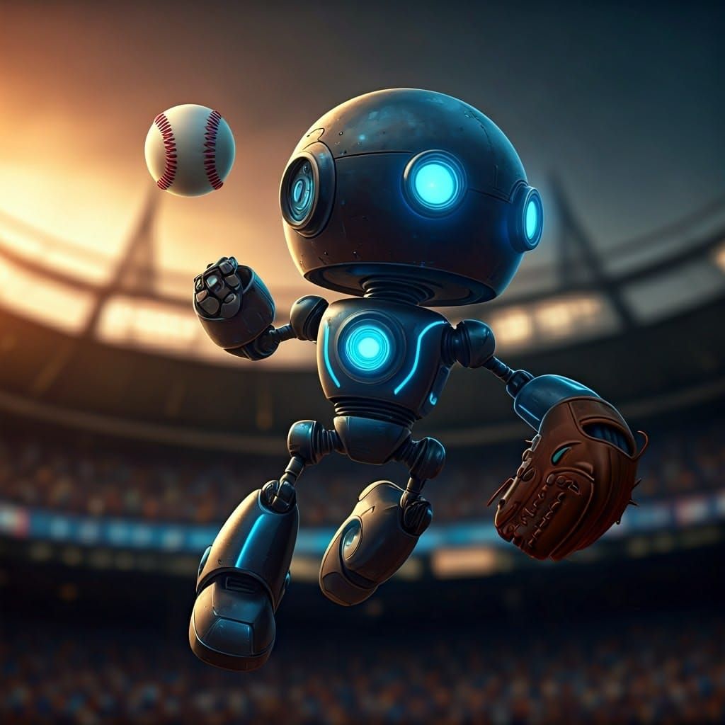 Robot Baseball Pitch in Unreal Engine 5 Style
