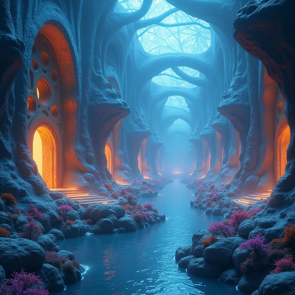 Mystical Realm of Kataraxtis in Surreal Fantasy Art