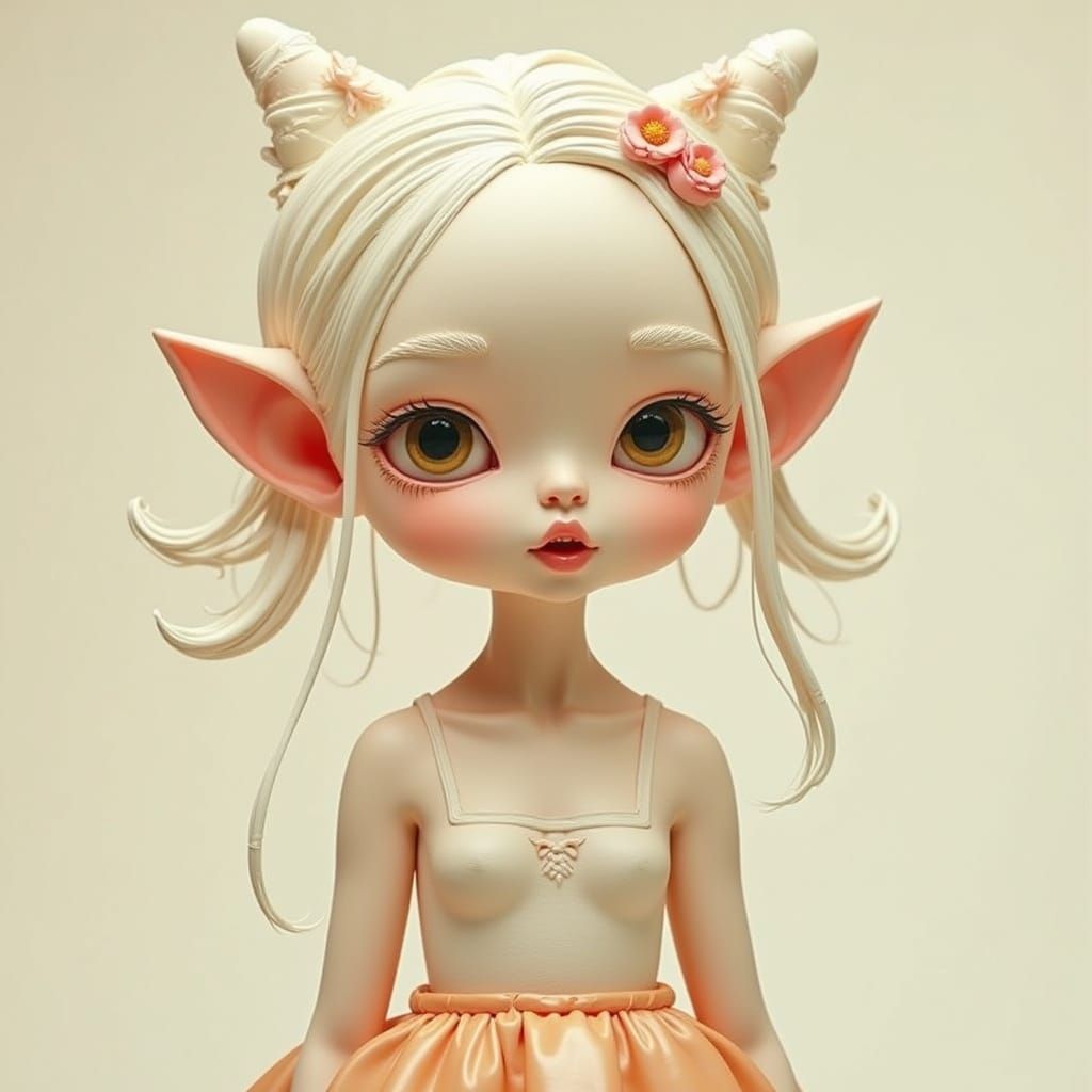 Surreal Blythe Doll Portrait with Retro-Futuristic Twist