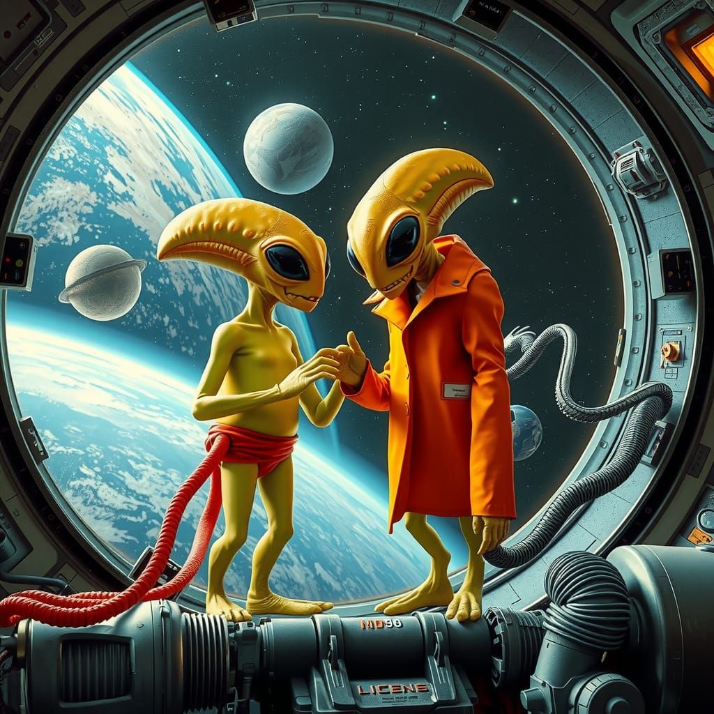 Alien Encounter in a Cosmic Dreamworld